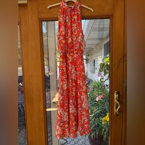 Adrianna Papell: Floral Halter Midi Dress